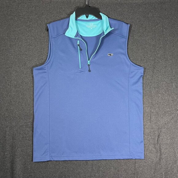 Vineyard Vines Other - Vinyard Vines Quarter Zip Golf Vest sz M NWOT periwinkle "moonshine" blue